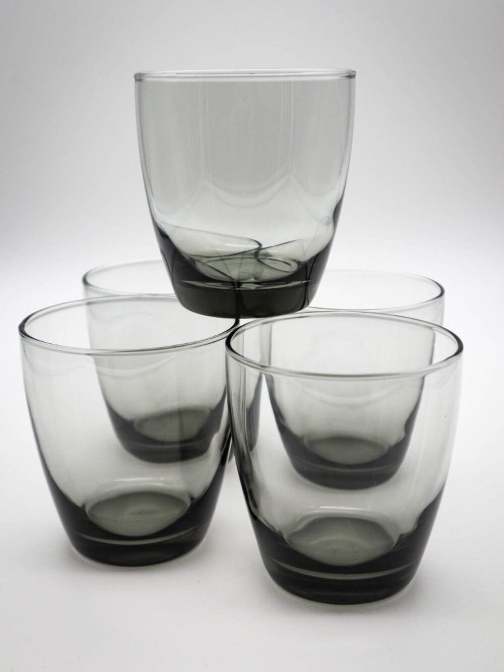 Libbey Classic Smoke Rocks Cocktail Tumblers Water Glasses Smoky Glass MCM Retro